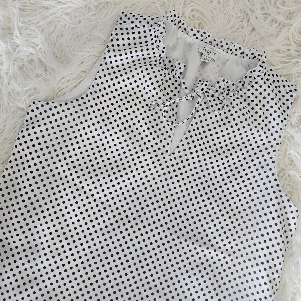 J. Crew Sleeveless Blouse Polka Dot Size S